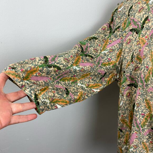 BA&SH Ecru Floral Jerry 3/4 Sleeve Relaxed Scoop Neck Top Large Cotton - Picture 6 of 15